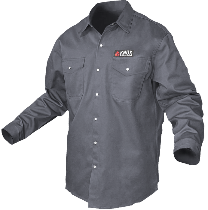 Knox FR Flame Resistant Shirt Gray With Pearl Snap Buttons