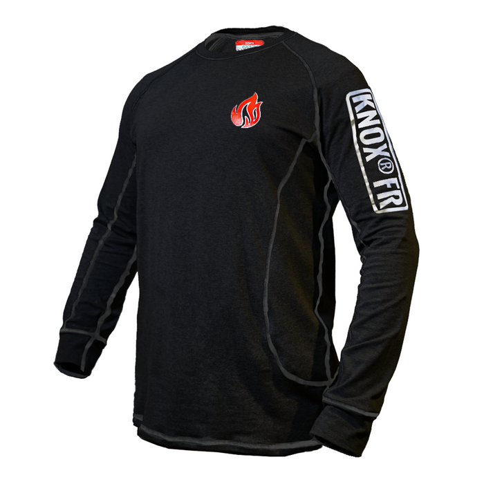 Knox FR Long Sleeve Breathable Crew Flame Resistant Shirt - Black