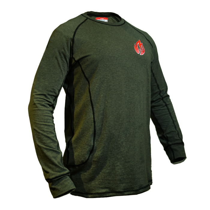Knox FR Long Sleeve Breathable Crew Flame Resistant Shirt - Military Green