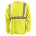 OccuNomix Flame Resistant Long Sleeve T-Shirt - Yellow - Type R Class 2 - FR-TM2212