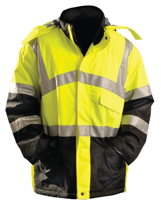 OccuNomix Insulated Cold Weather Parka - Yellow/Black - Type R ANSI Class 3 - LUX-TJCW