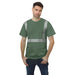 BAYSIDE® MADE IN USA Hi-Vis 100% Cotton Crew Segmented Striping - Army Green - 3700 - Safety Vests and More