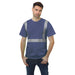 BAYSIDE® MADE IN USA Hi-Vis 100% Cotton Crew Segmented Striping - Bohemian Blue - 3700 - Safety Vests and More