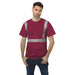 BAYSIDE® MADE IN USA Hi-Vis 100% Cotton Crew Segmented Striping - Burgundy 3700 - Safety Vests and More