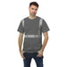 BAYSIDE® MADE IN USA Hi-Vis 100% Cotton Crew Segmented Striping - Charcoal - 3700 - Safety Vests and More
