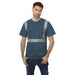 BAYSIDE® MADE IN USA Hi-Vis 100% Cotton Crew Segmented Striping - Denim - 3700 - Safety Vests and More
