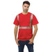 BAYSIDE® MADE IN USA Hi-Vis 100% Cotton Crew Segmented Striping - Red - 3700 - Safety Vests and More