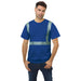 BAYSIDE® MADE IN USA Hi-Vis 100% Cotton Crew Segmented Striping - Royal Blue - 3700 - Safety Vests and More