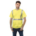 BAYSIDE® MADE IN USA Hi-Vis 100% Cotton Crew Segmented Striping - Yellow - 3700 - Safety Vests and More