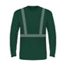 BAYSIDE® MADE IN USA Hi-Vis 100% Cotton Long Sleeves Crew Segmented Striping - 3705 - Forest Green - Safety Vests and More