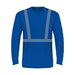 BAYSIDE® MADE IN USA Hi-Vis 100% Cotton Long Sleeves Crew Segmented Striping - 3705 - Royal Blue - Safety Vests and More