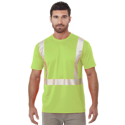BAYSIDE® MADE IN USA Hi-Vis Performance Crew Segmented Striping - 3730 - Safety Vests and More