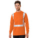BAYSIDE® MADE IN USA Hi-Vis 50/50 Long Sleeve Pocket Crew Solid Striping - 3782 - Safety Vests and More