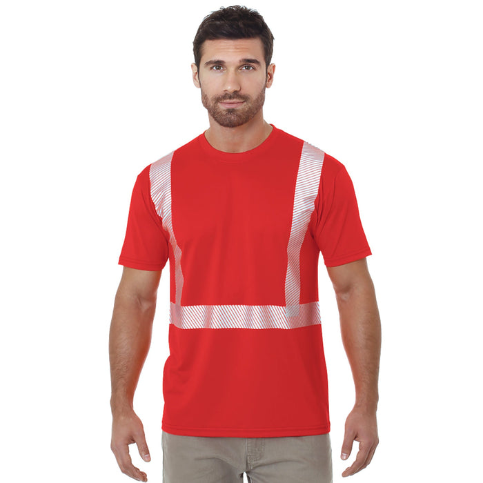 BAYSIDE® MADE IN USA Hi-Vis Performance Crew Segmented Striping - 3730 - Safety Vests and More