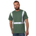 BAYSIDE® MADE IN USA Hi-Vis 100% Cotton Crew Solid Striping - Army Green - 3751 - Safety Vests and More