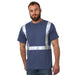 BAYSIDE® MADE IN USA Hi-Vis 100% Cotton Crew Solid Striping - Bohemian Blue - 3751 - Safety Vests and More