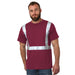 BAYSIDE® MADE IN USA Hi-Vis 100% Cotton Crew Solid Striping - Burgundy - 3751 - Safety Vests and More