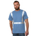 BAYSIDE® MADE IN USA Hi-Vis 100% Cotton Crew Solid Striping - Carolina Blue - 3751 - Safety Vests and More