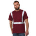 BAYSIDE® MADE IN USA Hi-Vis 100% Cotton Crew Solid Striping - Papaya - 3751 - Safety Vests and More
