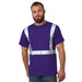 BAYSIDE® MADE IN USA Hi-Vis 100% Cotton Crew Solid Striping - Purple - 3751 - Safety Vests and More