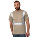 BAYSIDE® MADE IN USA Hi-Vis 100% Cotton Crew Solid Striping - Sand - 3751 - Safety Vests and More