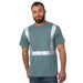 BAYSIDE® MADE IN USA Hi-Vis 100% Cotton Crew Solid Striping - Willow Green - 3751 - Safety Vests and More