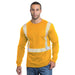 BAYSIDE® MADE IN USA Hi-Vis 100% Cotton Long Sleeves Crew Segmented Striping - 3705 - Gold - Safety Vests and More