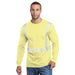 BAYSIDE® MADE IN USA Hi-Vis 100% Cotton Long Sleeves Crew Segmented Striping - 3705 - Yellow - Safety Vests and More