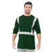 BAYSIDE® MADE IN USA Hi-Vis 100% Cotton Long Sleeves Pocket Crew Segmented Striping - Forest Green - 3712 - Safety Vests and More