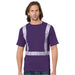 BAYSIDE® MADE IN USA Hi-Vis 100% Cotton Pocket Crew Segmented Striping - Purple - 3710 - Safety Vests and More