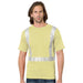 BAYSIDE® MADE IN USA Hi-Vis 100% Cotton Pocket Crew Segmented Striping - Yellow - 3710 - Safety Vests and More