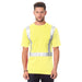 BAYSIDE® MADE IN USA Hi-Vis 100% Cotton Pocket Crew Solid Striping - Yellow - 3771 - Safety Vests and More