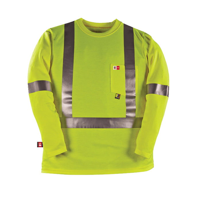 Big Bill® Hi-Vis Flame Resistant (FR) Long Sleeves Yellow T-Shirt - ATPV 16.4 - RT5PY8