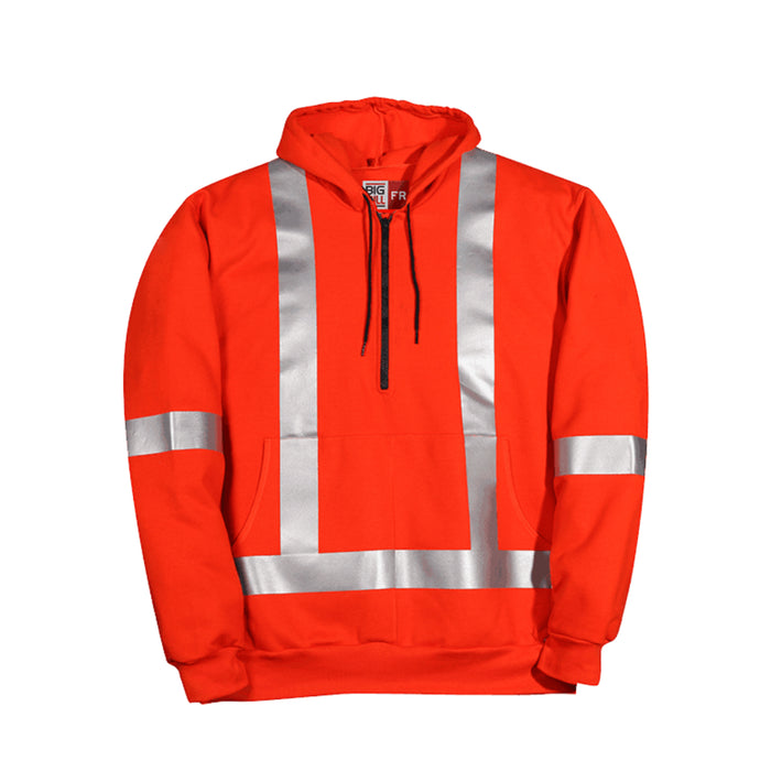 Big Bill® Hi-Vis Wind/Flame Resistant (FR) Half Zipped Sweatshirt Hoodie - ATPV 27.7 - RT26WP12