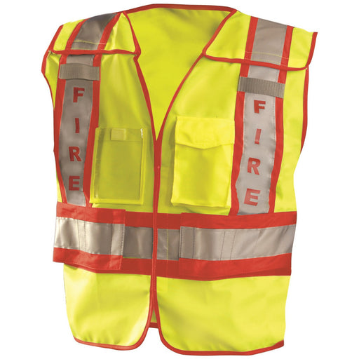 OccuNomix Premium Solid Public Hi Vis Fire Safety Vest - Yellow - Type P Class 2 -  LUX-PSF - Safety Vests and More