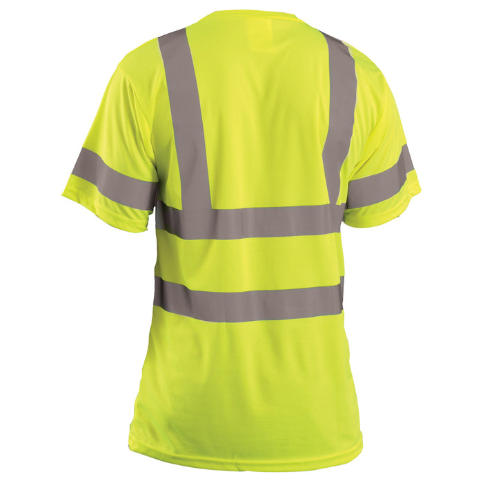 OccuNomix Wicking Birdseye Mesh Safety T-Shirt - Yellow/Orange-  Type R Class 3 - LUX-SSETP3B - Safety Vests and More