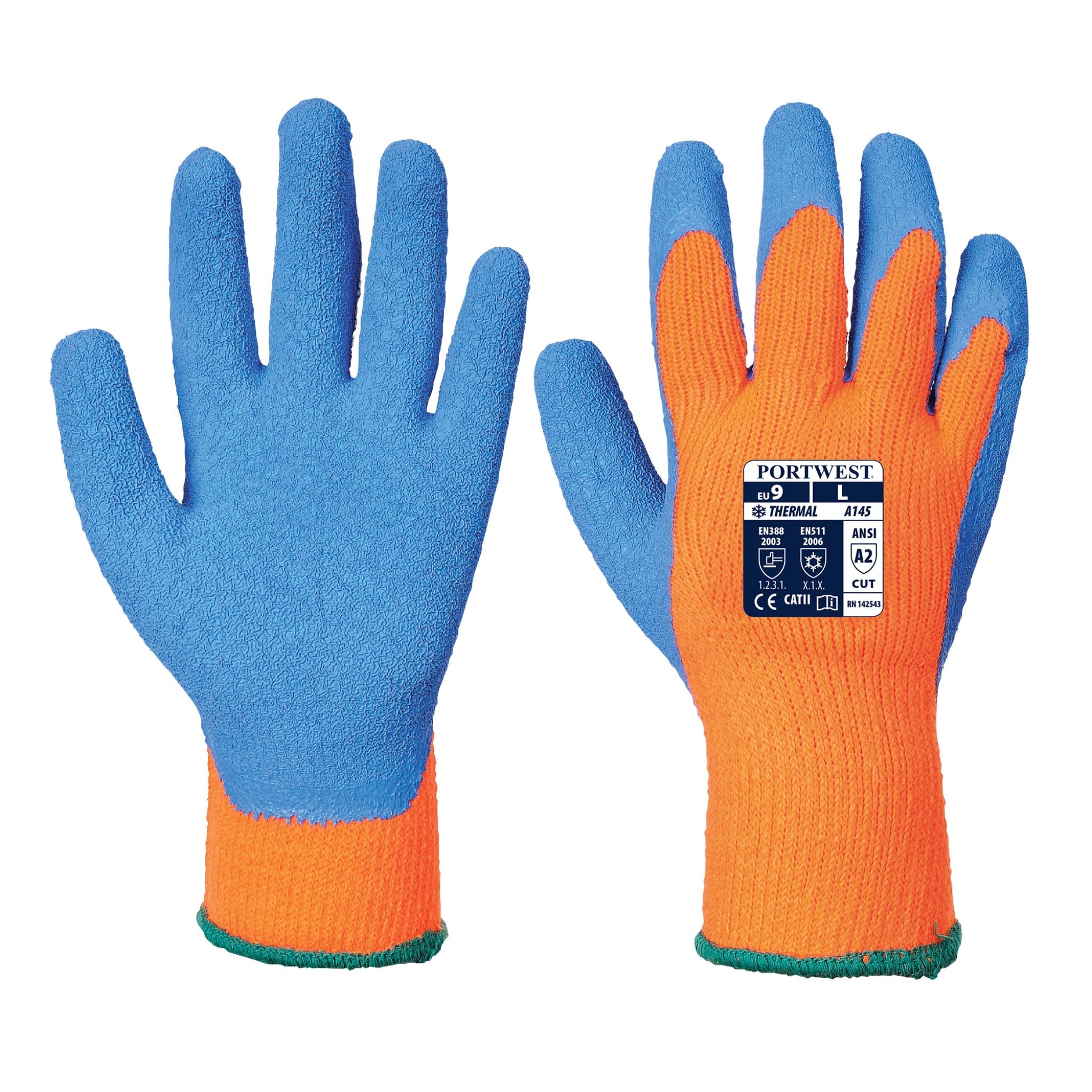 Portwest® A145 Cold Weather Grip Gloves - CAT 2 ANSI Abrasion Level 2 ...