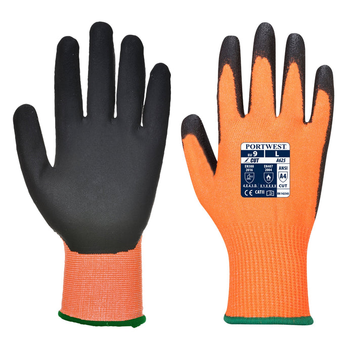 PORTWEST® A625 Hi Vis Cut Resistant Glove - CAT 2 - ANSI Cut Level A6 - Safety Vests and More