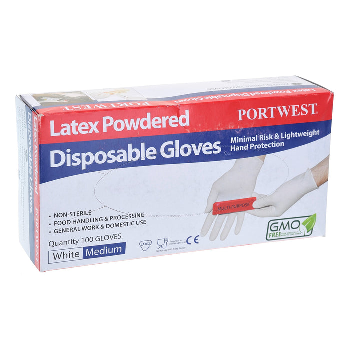 PORTWEST® A910 Disposable Latex Gloves (Pairs of 100) - Safety Vests and More