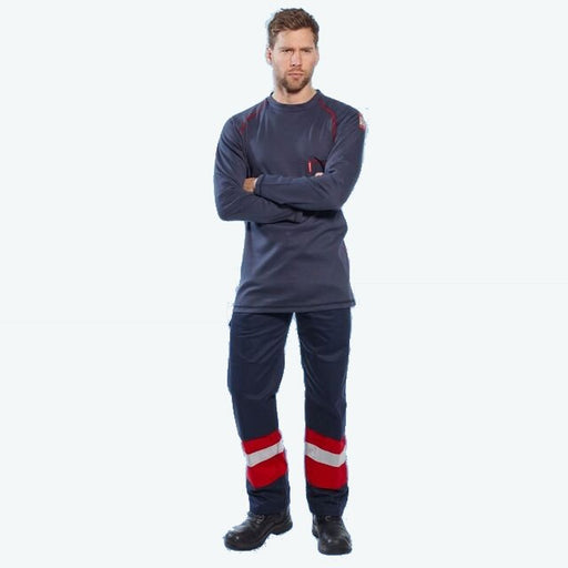 PORTWEST® FR01 Bizflame Flame Resistant Crew Neck Long Sleeve Shirt - Safety Vests and More