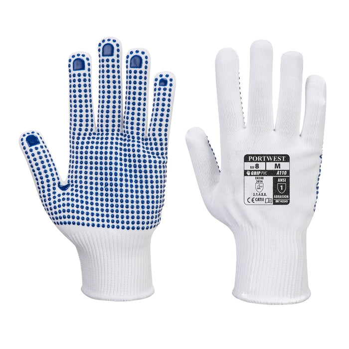 PORTWEST® A110 Polka Dot Grip Gloves - CAT 2 - ANSI Abrasion Level 1 - Safety Vests and More