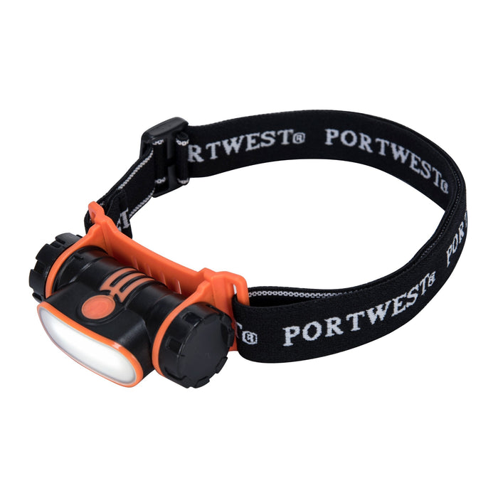 PORTWEST® USB Rechargeable LED Head Light - Black PA70 - Safety Vests and More