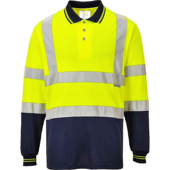 PORTWEST® Hi Vis Long Sleeve Two Tone Polo - ANSI Class 2 - S279 - Safety Vests and More