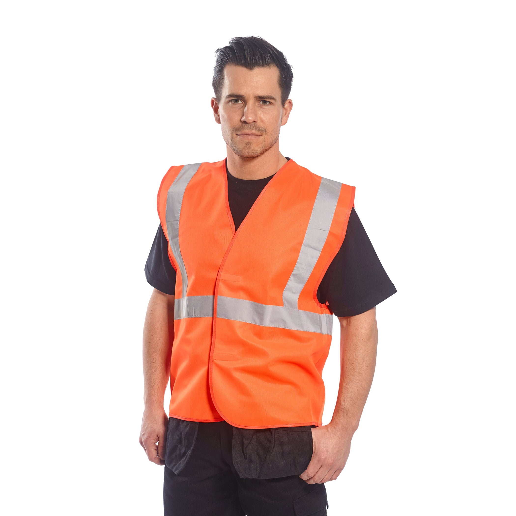 PORTWEST® High Visibility Safety Vest - ANSI Class 2 - One Reflective ...