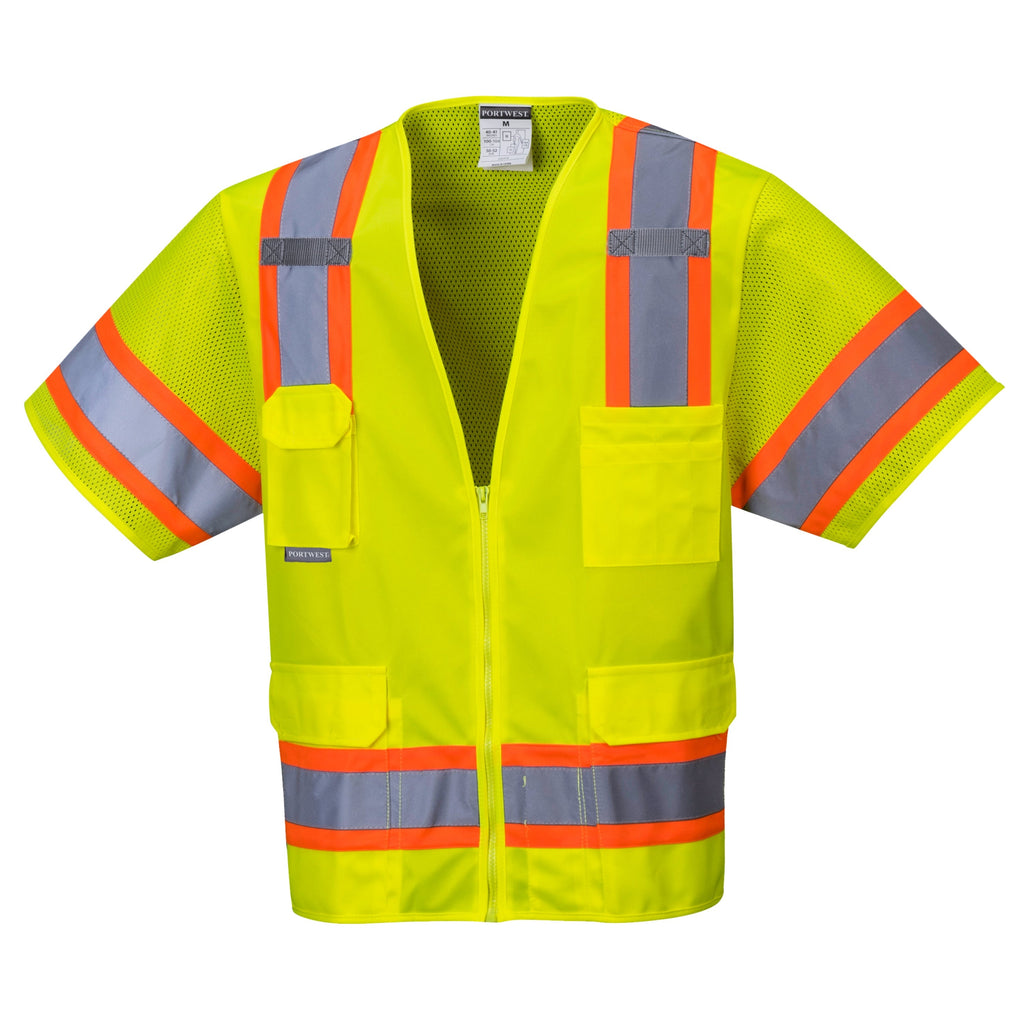 NORTHMON Class 3 Safety Vest With Sleeves - High Visibility Mesh, 8 Pockets, Zipper, ANSI Compliant (Yellow, 2XL)