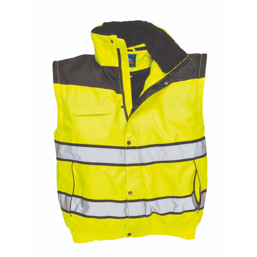 PORTWEST® Hi Vis Classic Bomber Jacket With Detachable Sleeves - ANSI Class 3 - UC466 - Safety Vests and More