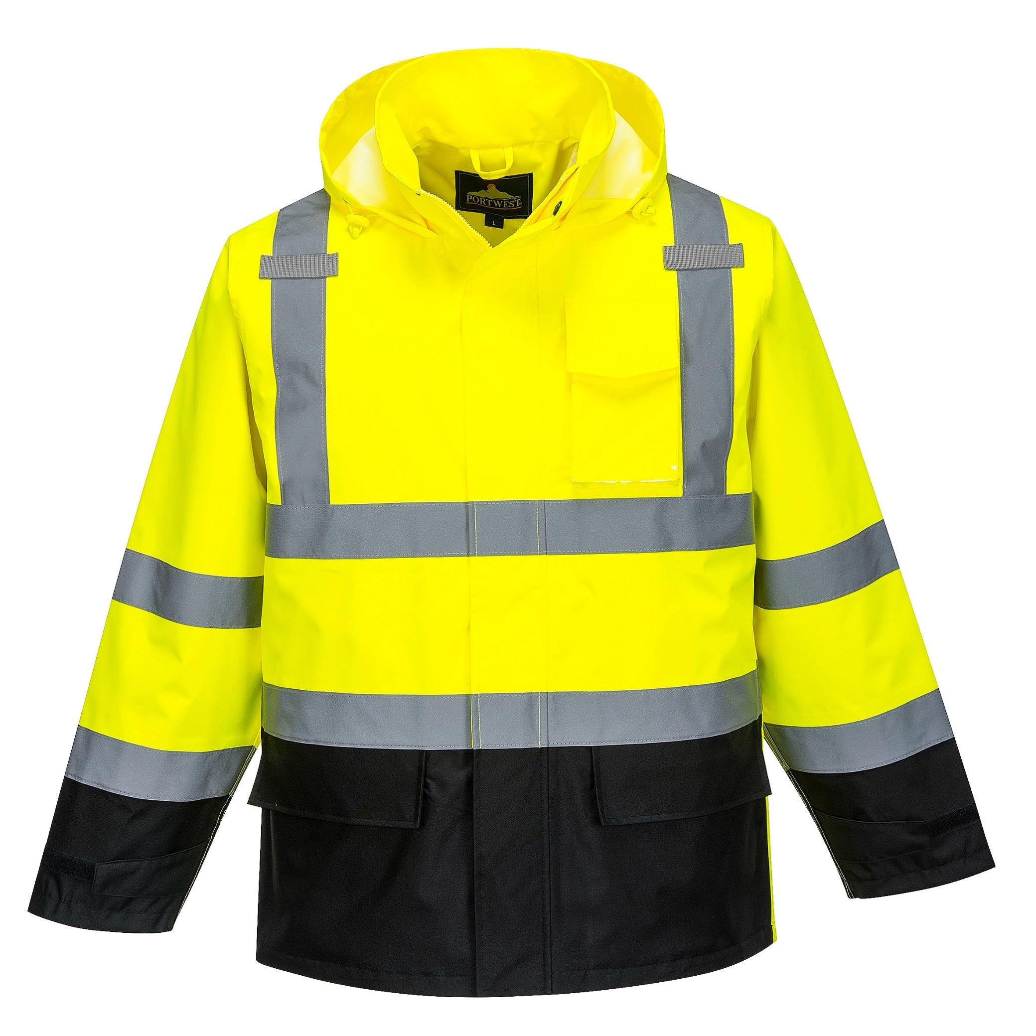 Portwest Hi Vis Contrast Rain Jacket - ANSI Class 3 - Polyester - US366 ...