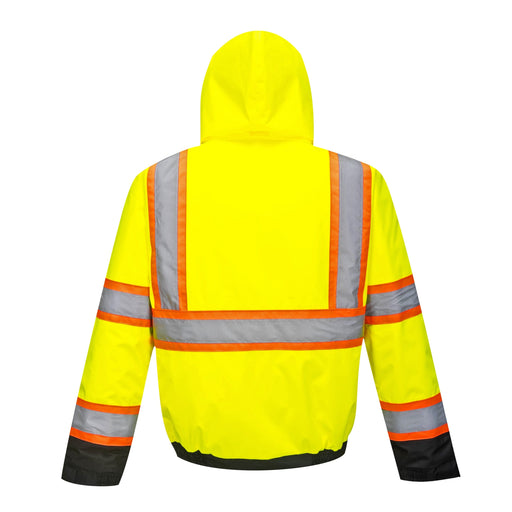 PORTWEST® Hi Vis Contrast Tape Bomber Jacket With Fleece Liner - ANSI Class 3 - US367 - Safety Vests and More