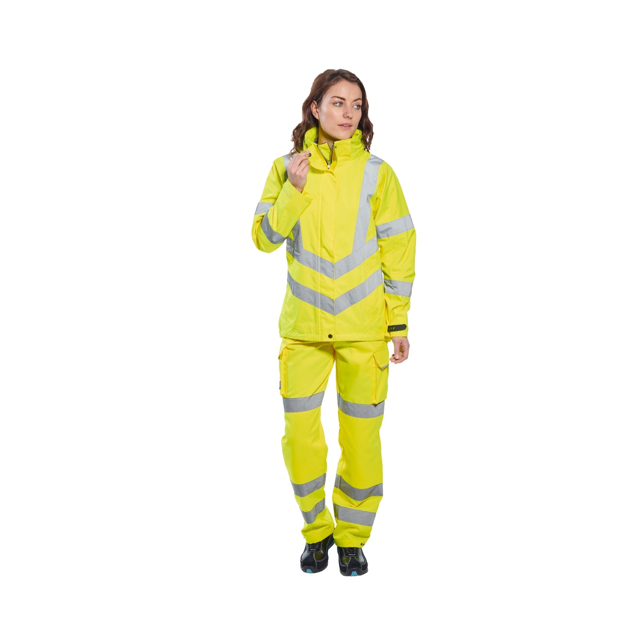 PORTWEST® Womens Hi Vis Waterproof Rain Jacket - ANSI Class 3 - LW70 ...