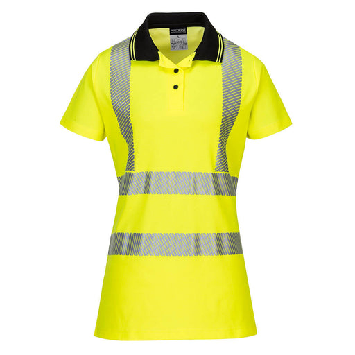PORTWEST® Women's Pro Polo Shirt Yellow/Black LW72 ANSI Class 2 - Safety Vests and More